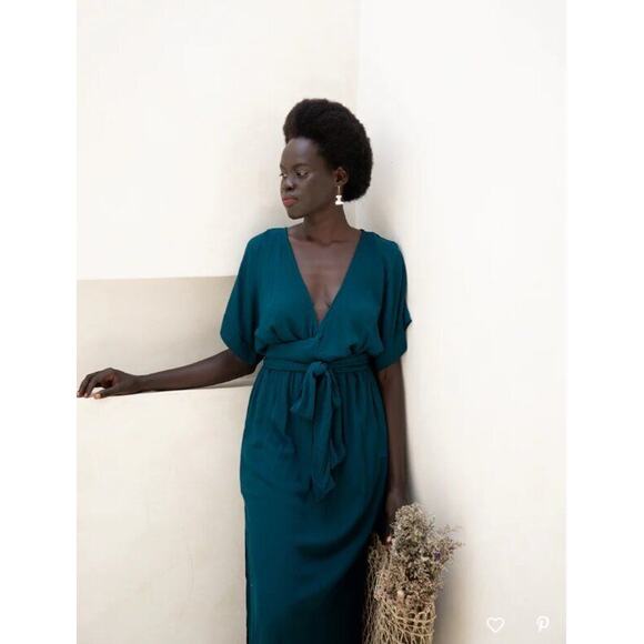 HAZEL & FOLK Sz M/L Teal Melody Maxi Dress NWT - Picture 12 of 13